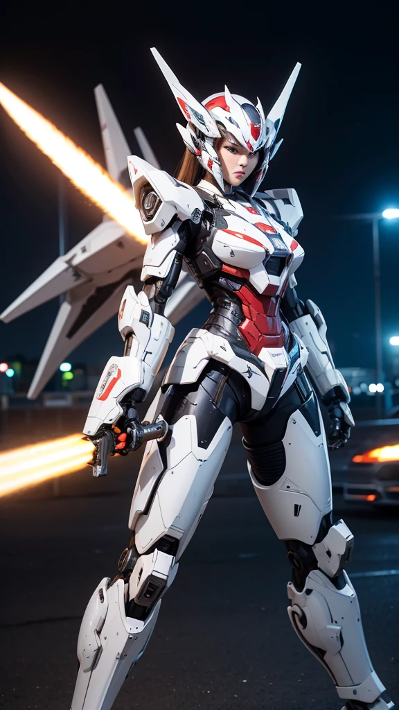  Super detailed, advanced details, high quality,  High resolution, 1080p, hard disk, beautiful,(war machine),Armor War,(Missile)Capture the big picture,beautiful,Mecha cyborg girl,battle mode,Mecha body girl,She is wearing a futuristic war machine weapon mecha