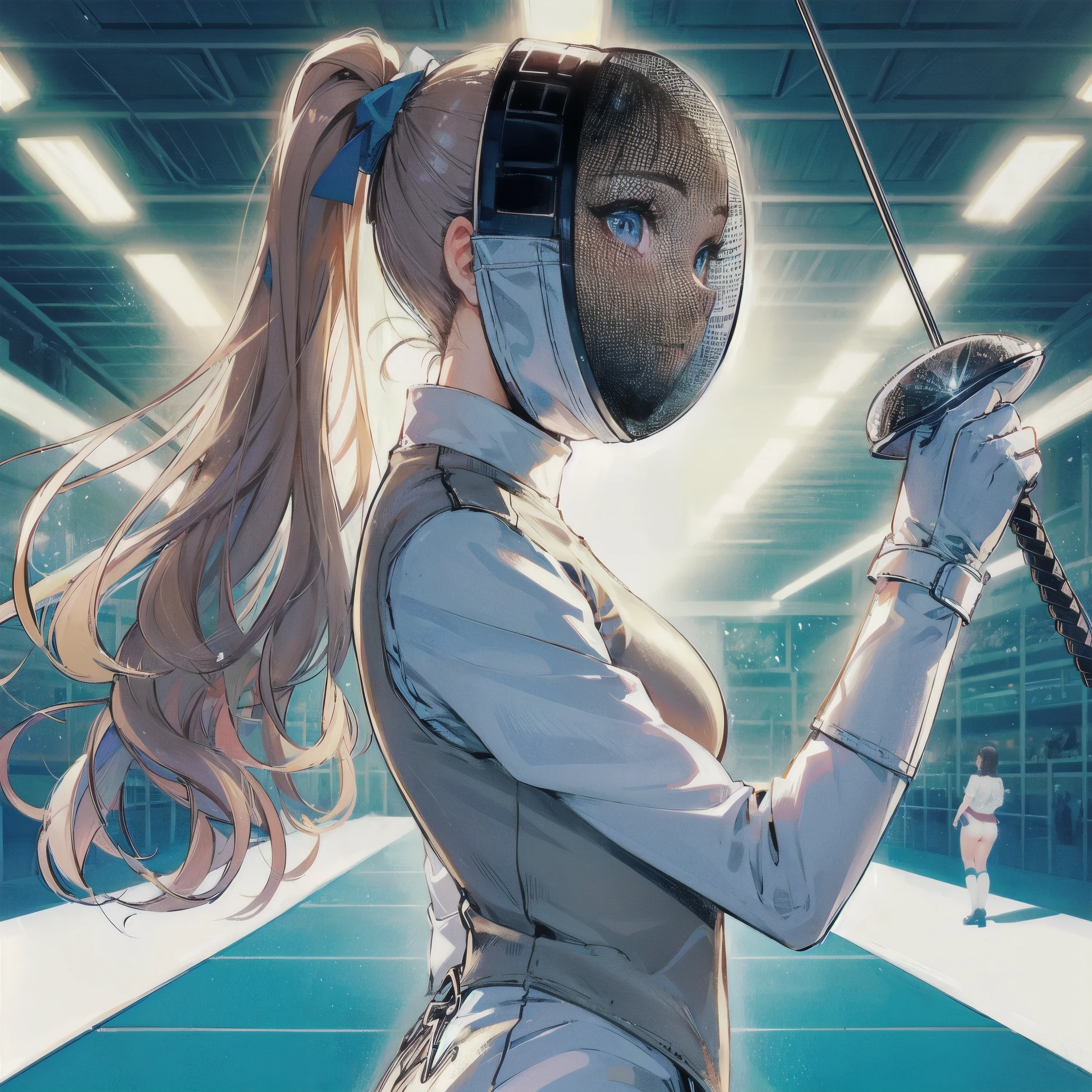 high quality,HD,16k,sharp lines,1 girl,Female figure skate athlete ,cute face, large breasts, nice legs,At the figure skate venue,focus girl,detailed beautiful face,detailed clothes,beautiful eyes,cool,dynamic angle