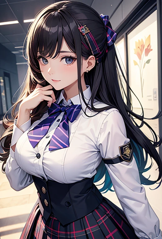 highest quality,masterpiece,The ultimate solution,fluffy,Very colorful,Mature beautiful woman,(JK Uniform),Neck Bow Tie,Checked skirt,(Beautiful Woman's Head),Normal posture,Red Lip,(Kneeling pose),bondage,Behead,collar,handcuffs,anklet,(White Stockings Jane Shoes,Normal posture