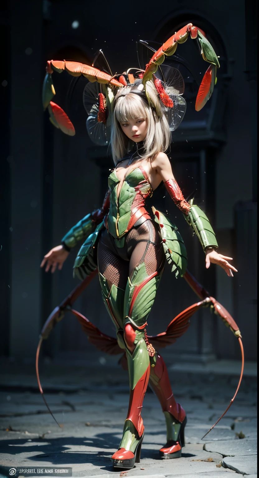 (high resolution,masterpiece,best quality,extremely detailed CG,), realistic, photo, amazing fine details, all intricate, gloss and shiny,awesome many layers, 8k wall paper, 3d, kawaii, ( solo:1.4), perfect female proportion,villainess, (fusion of Mantis and lady:1.4), (Mantis form lady:1.2), (Mantis lady:1.2), (fusion:1.2), (solo:1.4), (evil smile:1.2), muscular, abs, (Mantis exoskeleton bio insect suit:1.4), (Mantis red exoskeleton bio insect armor:1.2), (red Mantis antennae:1.3),