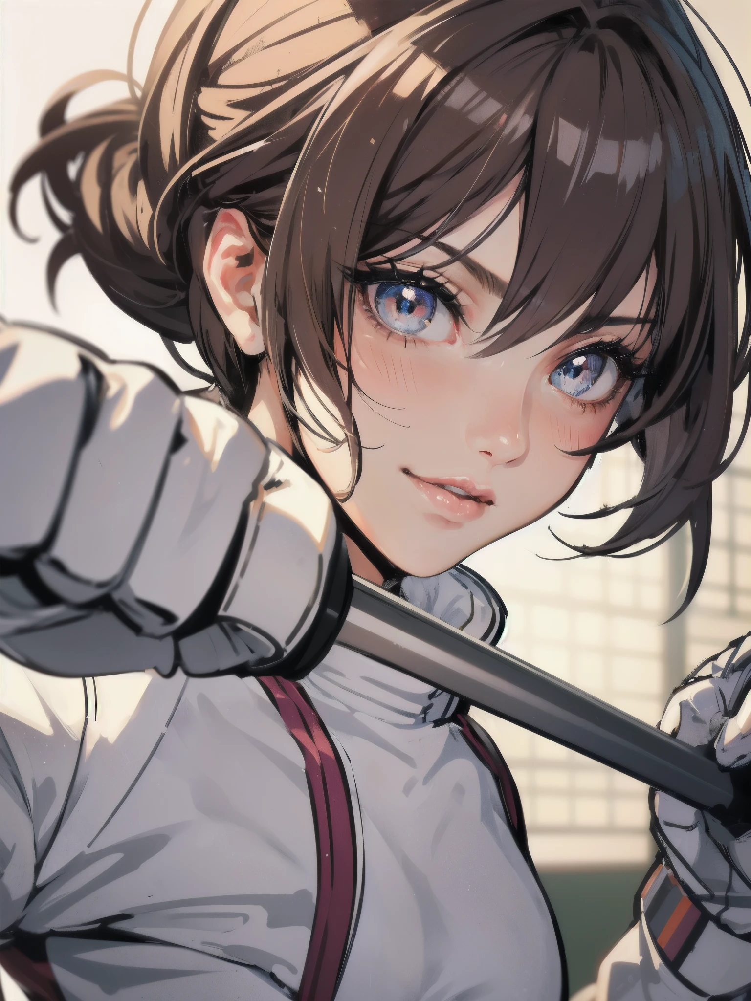 high quality,HD,16k,sharp lines,1 girl,Female figure skate athlete ,cute face, large breasts, nice legs,At the figure skate venue,focus girl,detailed beautiful face,detailed clothes,beautiful eyes,cool,dynamic angle