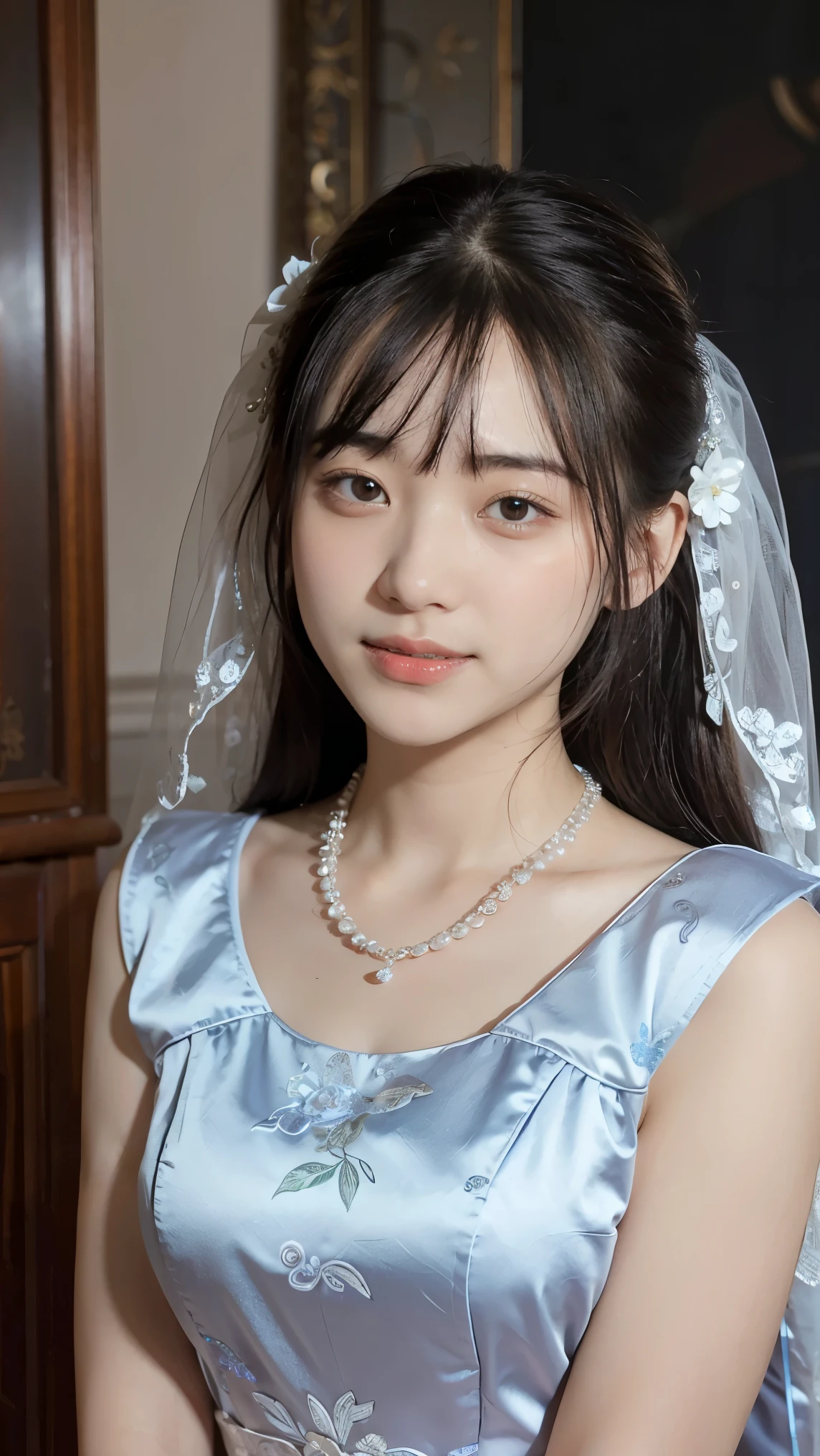 best quality, masterpiece, highres, 1girl,china wedding  dress,hair ornament,necklace, jewelry,Beautiful face,upon_body, tyndall effect,photorealistic, dark studio, rim lighting, two tone lighting,(high detailed skin:1.2), 8k uhd, dslr, soft lighting, high quality, volumetric lighting, candid, Photograph, high resolution, 4k, 8k, Bokeh