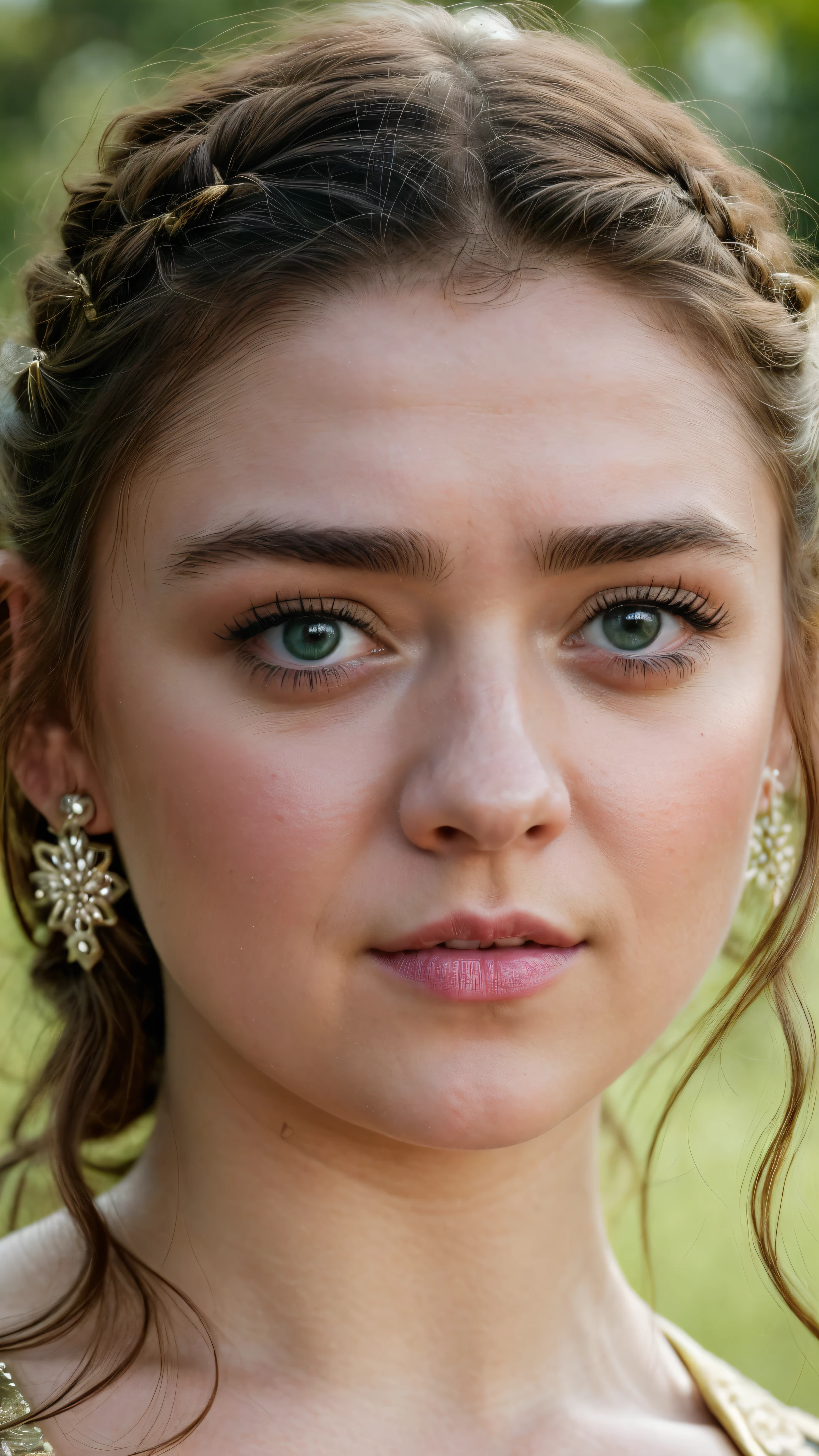 Foto RAW, Arya Stark, Stunning Beauty, Ravishing, Enchantress, Extremely gorgeous lady, Arya Stark PLAYED BY MAISIE WILLIAMS, Queen Arya Stark, she a mature woman now, milf, sexy mediaeval battle dress, gladiator woman, body, 40 years old Woman, Roman slave dress, cotton dress, busty mediaeval costumes, body revealing costumes, perky breast, big natural breast, erotic costumes, lusty physique, seductive figure can capture every people's attention, Game of thrones costumes, revealing captivating figure, Mediaeval costumes, revealing clothes, A tomboy, she would rather fence than dance, warrior queen , game of thrones screen caps, Game of Thrones Series, (pele altamente detalhada: 1.2), 8k UHD, DSLR, soft-lighting, alta qualidade, grain of film, Fujifilm XT3, flawless picture, highly detailed, detailed Beauty, intricate, 32k, sharp picture,