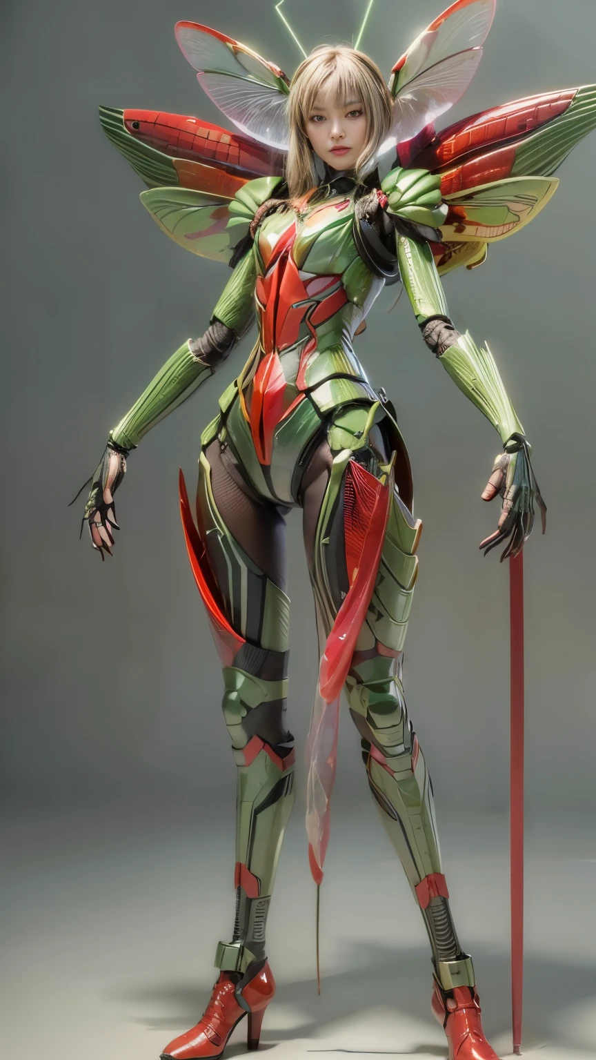 (high resolution,masterpiece,best quality,extremely detailed CG,),(japanese girl face), realistic, photo, amazing fine details, all intricate, gloss and shiny,awesome many layers, 8k wall paper, 3d, kawaii, ( solo:1.4), perfect female proportion,villainess, (fusion of Mantis and lady:1.4), (Mantis form lady:1.2), (Mantis lady:1.2), (fusion:1.2), (solo:1.4), (evil smile:1.2), muscular, abs, (Mantis exoskeleton bio insect suit:1.4), (Mantis red exoskeleton bio insect armor:1.2), (red Mantis antennae:1.3),