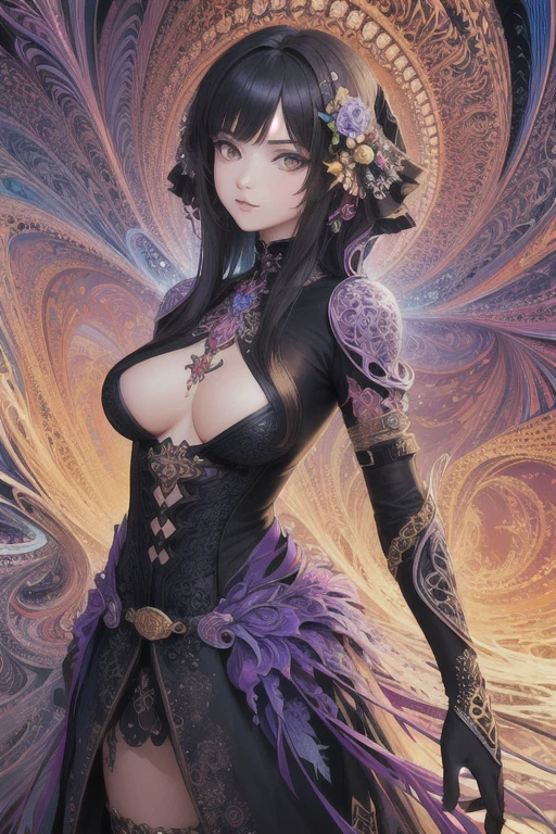 (masterpiece, top quality, best quality, official art, beautiful and aesthetic:1.2), (1girl), extreme detailed,(fractal art:1.3),colorful,highest detailed