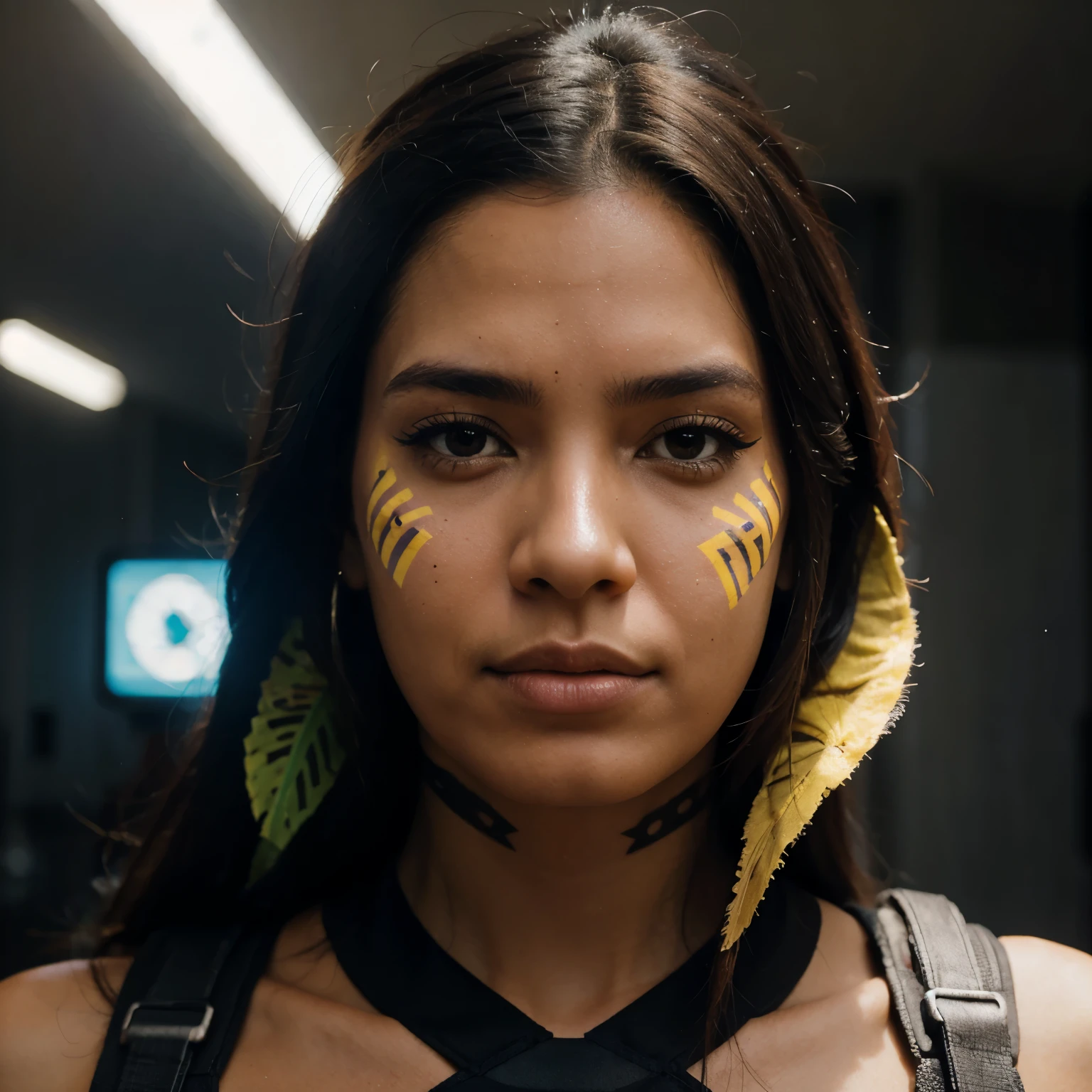 Perfect face indigenous Venezuelan cyberpunk
