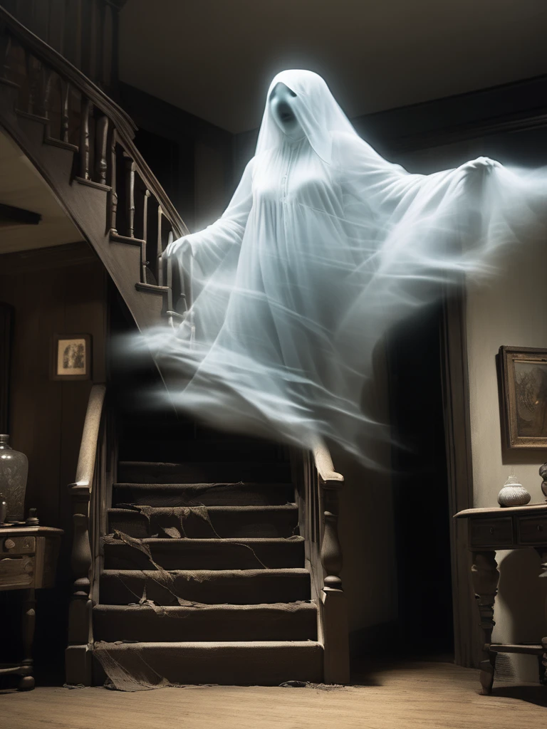 the ghost of woman ,Flying in the house,