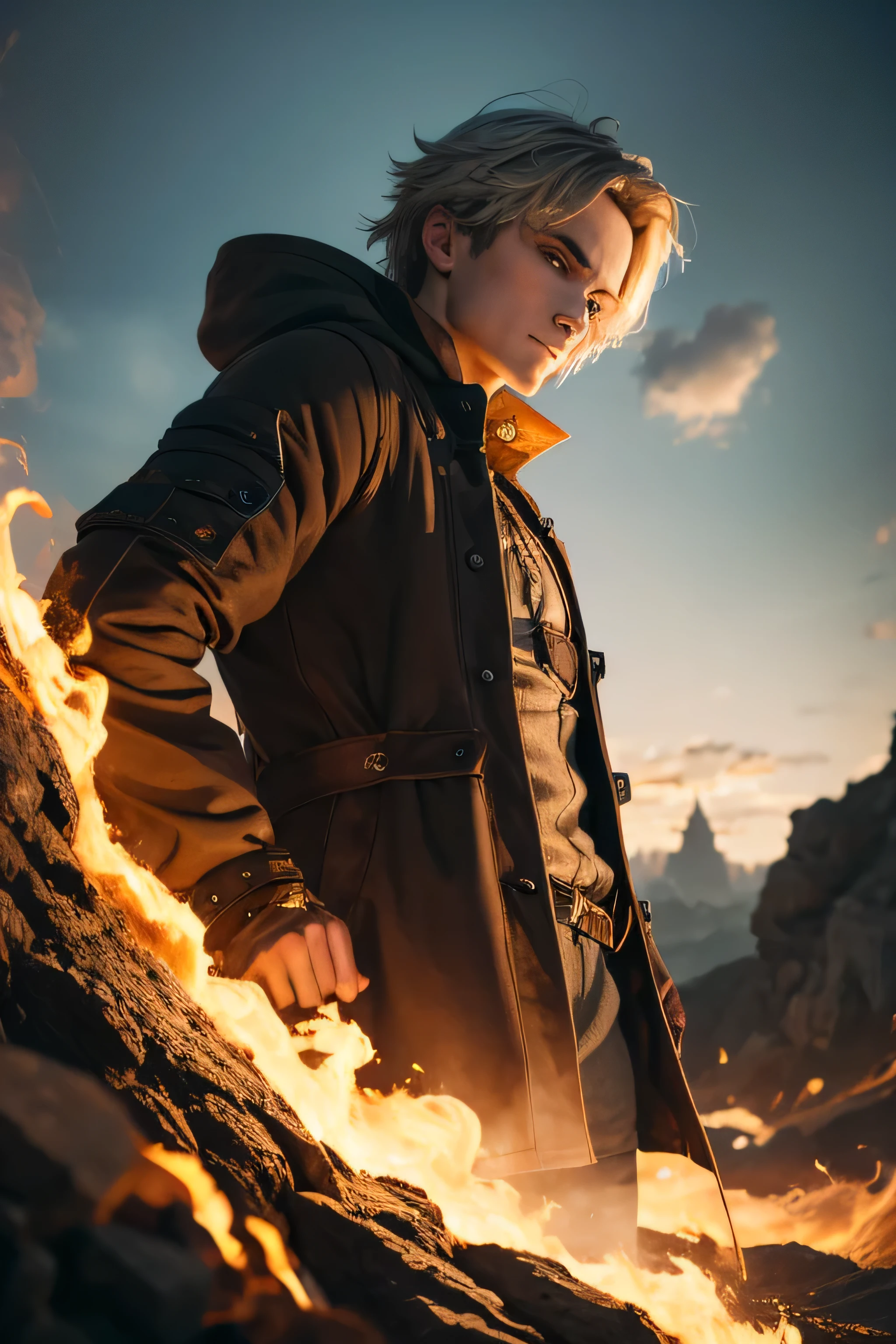 1 male alchemist, 25 years old, absurdres, high res, ultrasharp, 8K, masterpiece, the image should be of absurd resolution and high detail. It should be ultra-sharp and available in 8K resolution, representing a masterpiece in image quality.