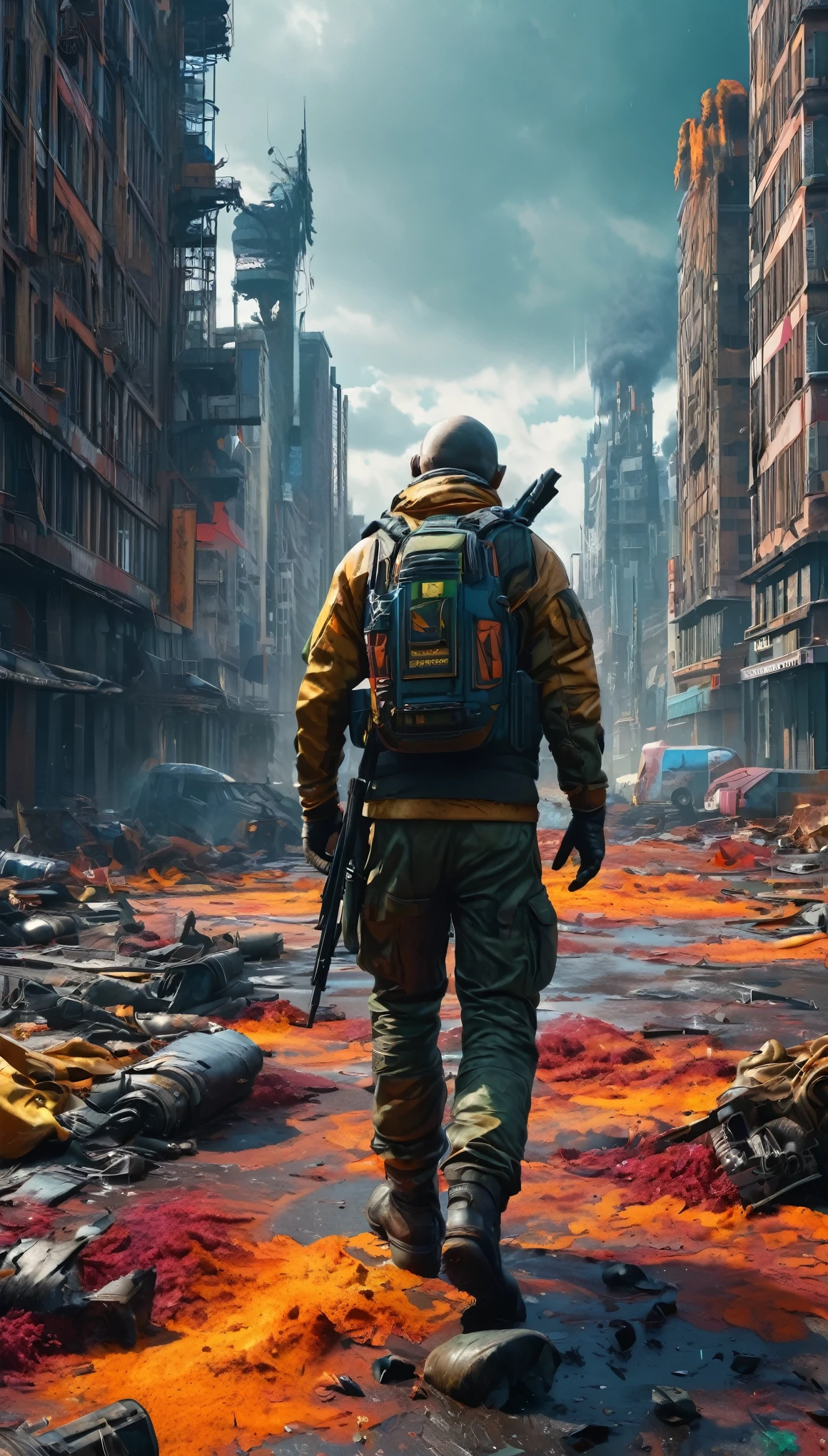 create an image demonstrating the style of ((Avant Apocalypse)) style, hyper realism, 8k high definition, vibrant colors, sharp focus, insanely detailed