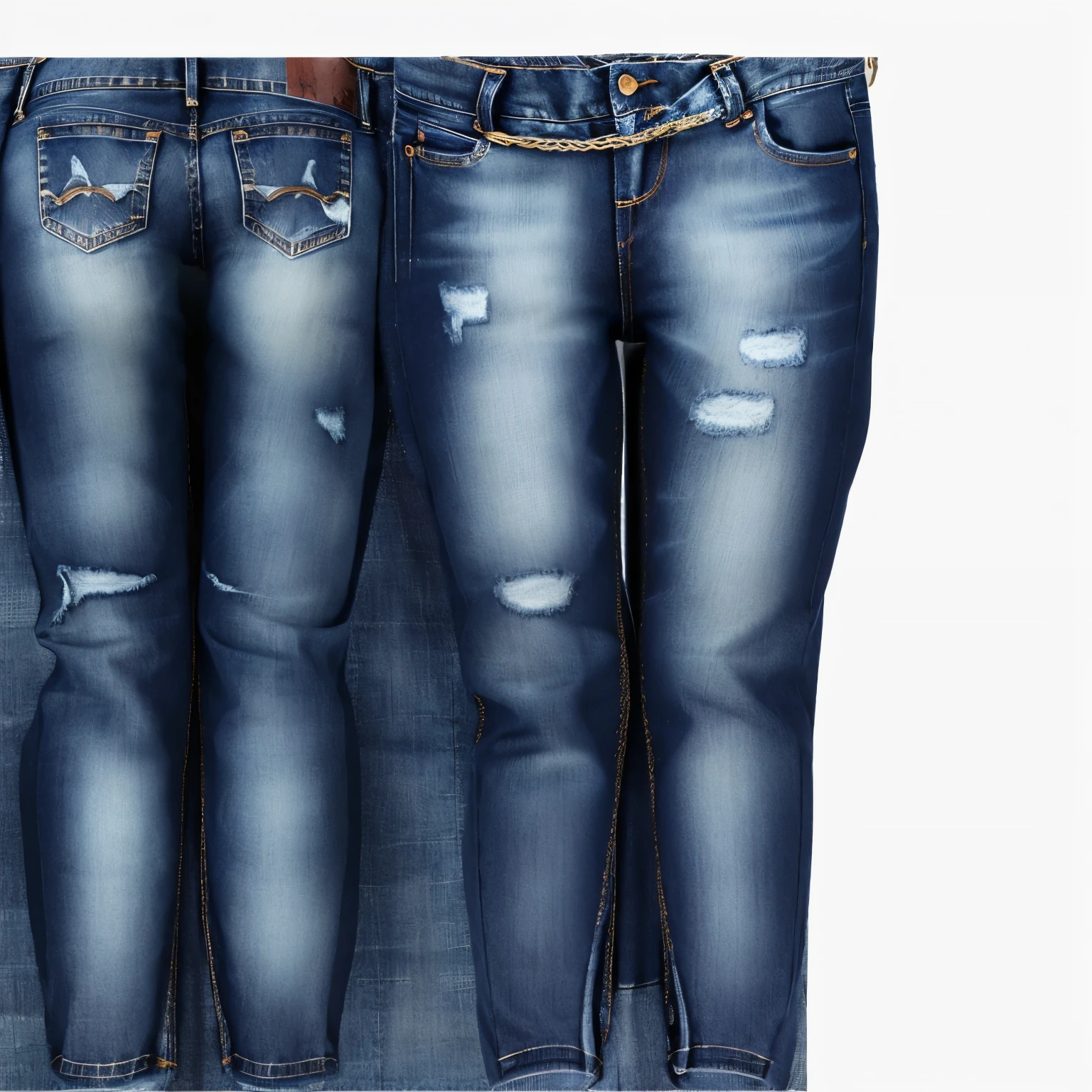 woman jeans template, back and front