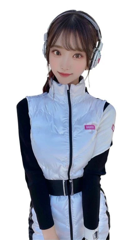 An innocent 20-year-old girl、((White tank top, Dramatic Pose)),smile,break (Spacecraft control room background):2,、break RAW Photos, (8k、highest quality、masterpiece:1.2)、(Intricate details:1.4)、(Realistic:1.4)、Octane Rendering、Complex 3D rendering with ultra-detail, Studio Soft Light, Rim Light, Crisp details, Super detailed, Realistic skin texture, detailed aspects, Beautiful details in the eyes, Highly detailed CG Unity 16k wallpaper, Compensate, (Detailed Background:1.2), Glowing Skin, whole body、(Astro Best):2,(Black long sleeve):5,headphone,Smart Watches,((Stand with your hands folded behind your back、Leaning forward、Top view))