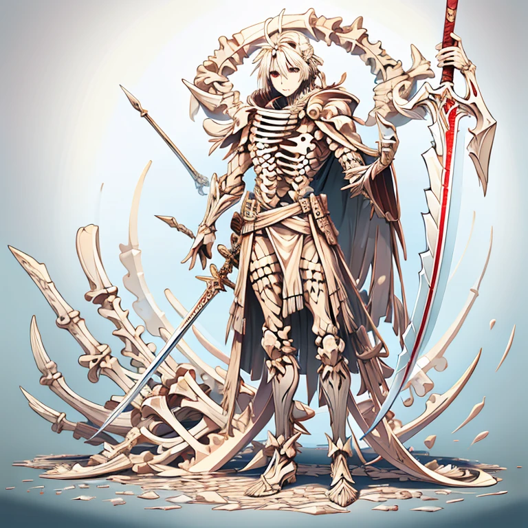 Illustration of a sword made of bones Bone Sword