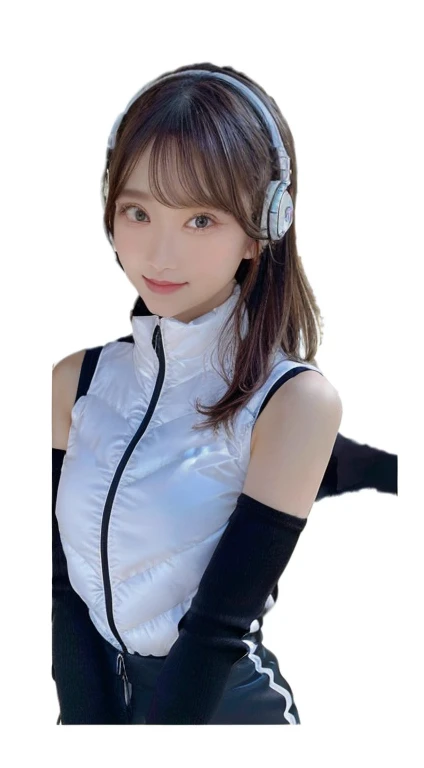 An innocent 20-year-old girl、((White tank top, Dramatic Pose)),smile,break (Spacecraft control room background):2,、break RAW Photos, (8k、highest quality、masterpiece:1.2)、(Intricate details:1.4)、(Realistic:1.4)、Octane Rendering、Complex 3D rendering with ultra-detail, Studio Soft Light, Rim Light, Crisp details, Super detailed, Realistic skin texture, detailed aspects, Beautiful details in the eyes, Highly detailed CG Unity 16k wallpaper, Compensate, (Detailed Background:1.2), Glowing Skin, whole body、(Astro Best):2,(Black long sleeve):5,headphone,Smart Watches,((Stand with your hands folded behind your back、Leaning forward、Top view))