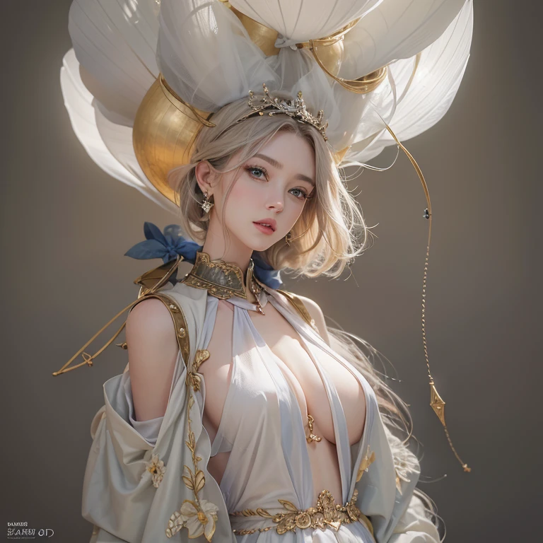 (masterpiece:1.3), (8k, Realistic, RAW Photos, Best image quality: 1.4), Fair-skinned fairy woman、short hair、Cleavage:2.0、Highly detailed face、Attention to detail、double eyelid、Sharp focus:1.2、Beautiful woman:1.4、highest quality、masterpiece、Ultra-high resolution、(Realistic:1.4)、Highly detailed and professionally lit smiles、カーネ・グリフィスを彷彿andさせる非常に詳細な線画, (Donald Trump'clown:1.7), (balloon:1.4), With the power of Vadim Kassim'大胆な色彩and質感, Light and airy, Like the works of Carl Larsson, dark background, dark, evil, fire, パスカル・ブランシュ風の超Realisticなキャラクター, pastel, Grace, Draandic lighting, Expressive camera angles, and, Concept Art, amusement park, masterpiece