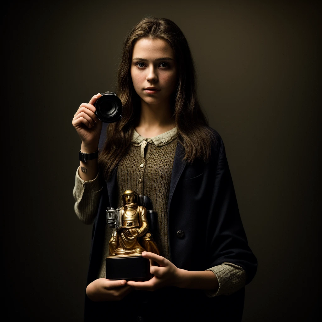 傑作, 最高の品質, cinematic photo of 傑作, 最高の品質,1人の女の子,何かを持っている,, 写真, 膜, 高解像度