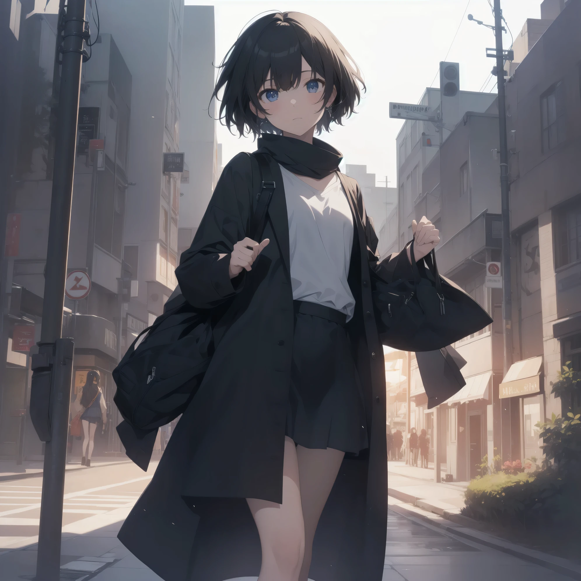 ultra-absurdres-Top quality by artist God, ultra-detailed, high resolution, anime moe artstyle, best anime 8k konachan wallpaper, pixiv contest winner, pool:2810, perfect anatomy,break, 1girl, (Please draw a girl walking sleepily to school alone. )break,(Solo,little female, 13-year-old:1.3),Full limbs, complete fingers,a junior high school student, (very short hair), short cut, flat chest, , small butt, small black eyes, beautiful detailed eyes, well-proportioned iris and pupils, expressive eyes, highres detailed hair, soft expression, salor school_uniform, sailor collar, serahuku, bow, pleated skirt,(Detailed Lighting), (Detailed background), in the School commute route. break,super detailed skin, Best cinematic lighting powered by famous artist, 8k,beauty illustration,photoshop_(medium),very aesthetic,break,((artist:ishiyumi )), artist:clamp ,artist:carnelian ,artist:kantoku ,