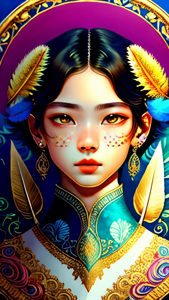 (masterpiece, upscale, best quality, Official Art, beautiful and aesthetic: 1.2), (1 Boy: 1.3), Very detailed, (Fractal Art: 1.1), (rich and colorful: 1.1) (Flores: 1.3), The most detailed, (Zentangle: 1.2), (dynamic posing), (抽象background: 1.3), (shiny skin), (Many colors: 1.4), ,(Earrings), (feather: 1.5) , (flamethrower: 1.3), background, Phoenix Clothes, Gustav Klimt&#39;s Gaze, Beksinski, Tamara Lempica, Van Gogh's Starry Night, Afremov&#39;s colors, Paul Klee's style, Gustav Klimt&#39;s Lines, Mark Chagall's blue, Vasily Kandinsky's balance. Smart boy, From Hertask, Stormy sun, Amandine Van Ray&#39;s simple lines, Sonia Delaunay (Sonia Delaunay) Style