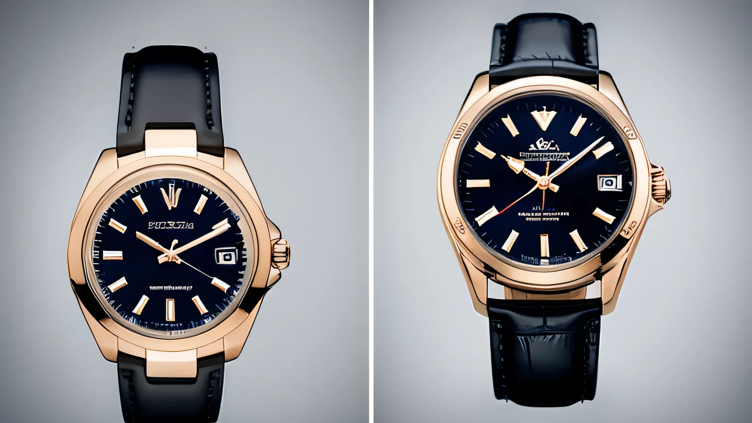 Generate black wristwatches for a product presentation