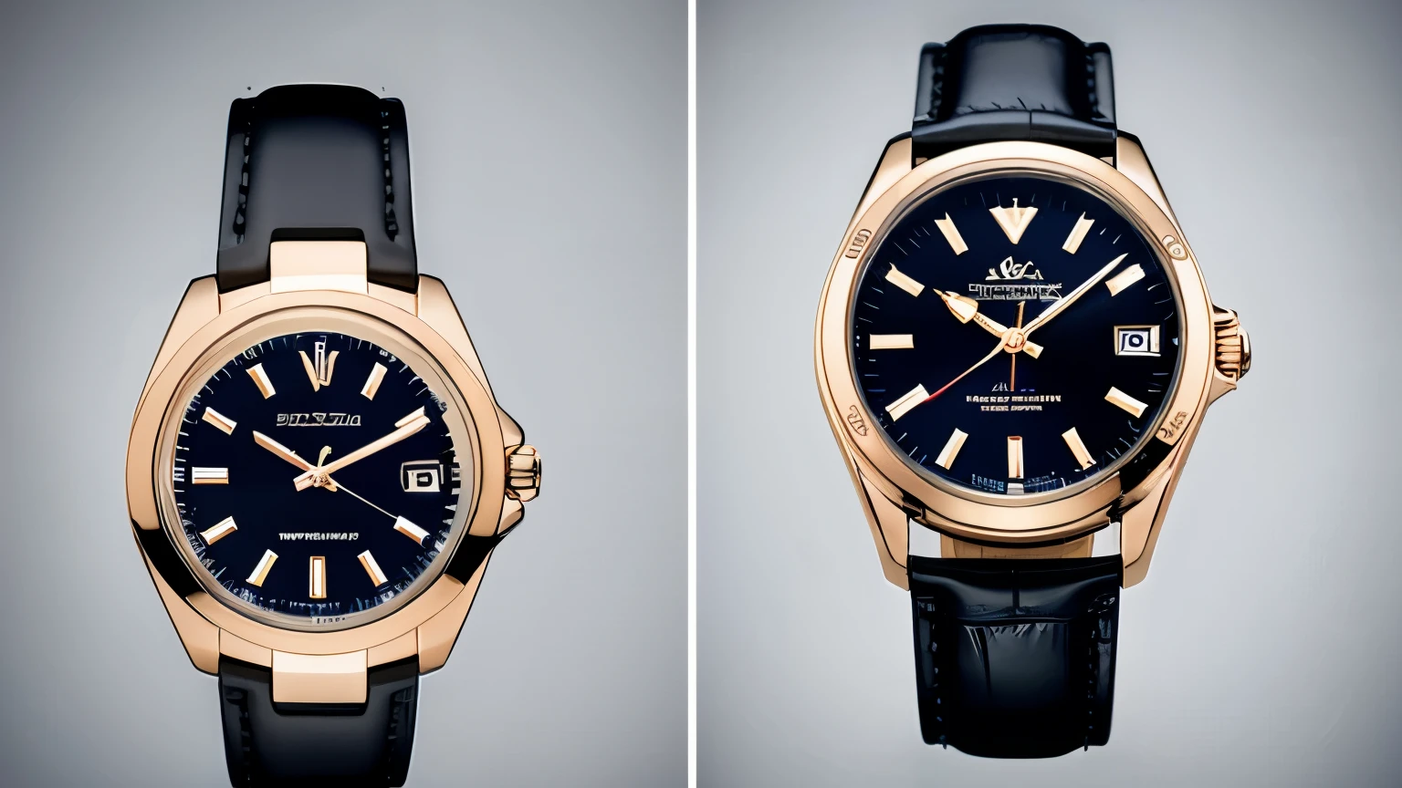Generate black wristwatches for a product presentation