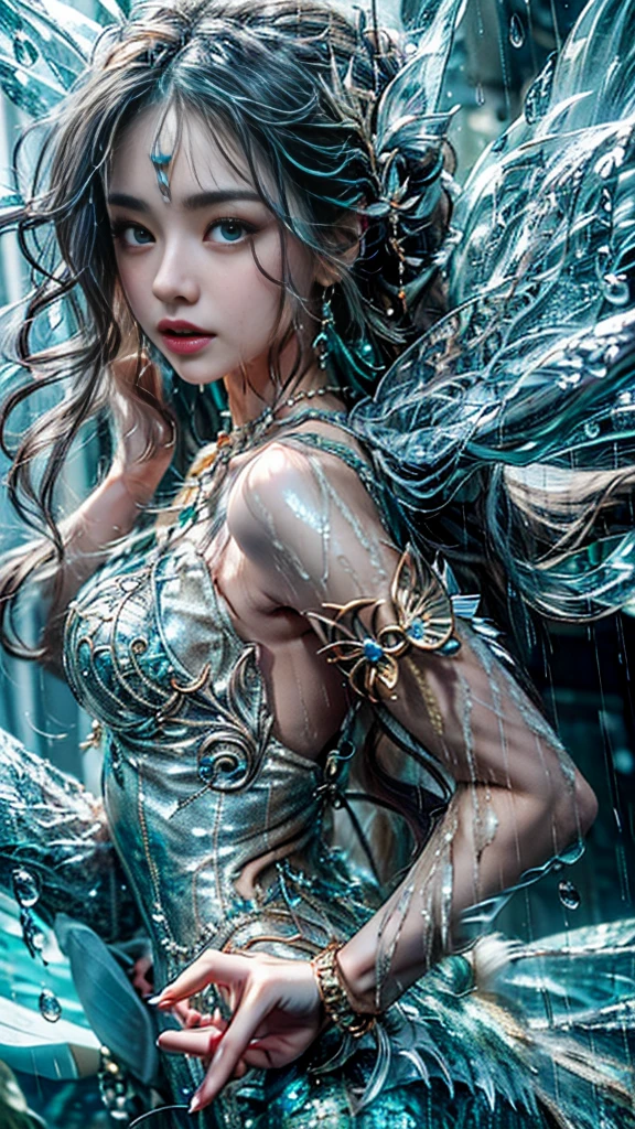 (RAW shooting, Majestic:1.3, 32k:1.5, highest quality, masterpiece, Ultra-high resolution), Perfect dynamic composition:1.3, (heavy snow, Ocean:0.7, Majestic背景:0.7, Mystical Expressions:1.0, Expressions of sadness:0.9), 非常にdetailedな肌と顔の質感:1.3, (Slim Mermaid:1.3), Random Shot, Fair skin:1.2, Incredibly slim body:1.2, Fractal Art:1.1, Very beautiful face:1.1, Water droplets on the skin, detailed, (Rain drips down on my body:1.1, Wet body:1.1, Wet Hair:1.1), (Posing Pro:0.8, With a wet bouquet:0.9, Purple gorgeous mermaid dress portrait:1.0, Woven Belt), Shapely breasts, (Big eyes that exude beautiful eroticism:0.5, Lips that exude beautiful eroticism:0.5), I love you, Very sweet atmosphere, necklace, Earrings, bracelet
