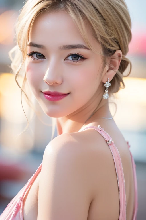(RAW photo, best quality), (realistic, photo-realistic:1.3), best quality ,masterpiece, (cherrynobodysd15), ((big ass, large breasts)), (beautiful girl), pink lipstick, colorful makeup, long eyelashes, earrings, wearing eyeliner, fair skin, blonde hair,(cute), (detailed face), detailed eyes, detailed iris, 8k uhd, dslr, soft lighting, high quality, film grain, beautiful detailed eyes, beautiful detailed nose, vaginal detailed, realistic face, pink pussy, light smile, (highly detail face: 1.5), Fujifilm XT3, best quality, ultra-detailed, masterpiece, finely detail, highers, 8k wallpaper, pixie cut