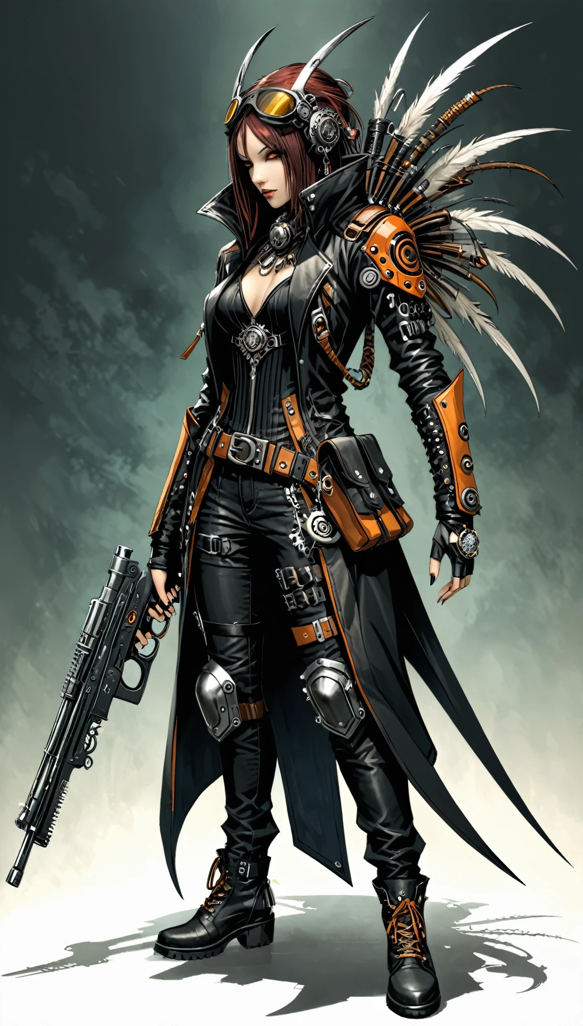 biopunk fashion,assassin,in style of Aaron Horkey,