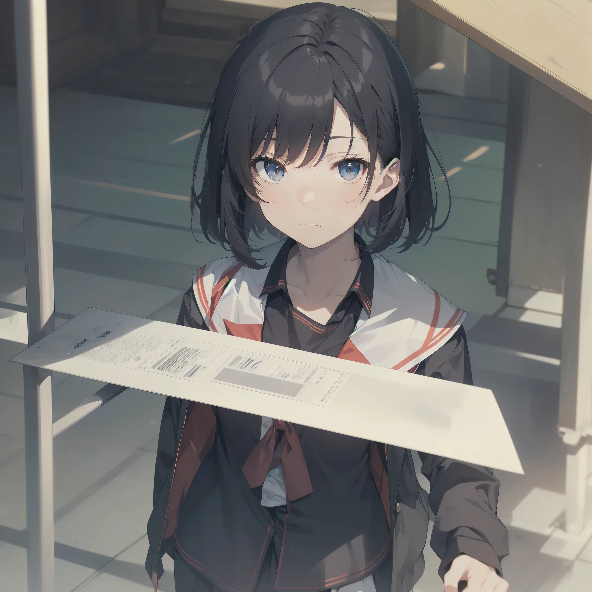 ultra-absurdres-Top quality by artist God, ultra-detailed, high resolution, anime moe artstyle, best anime 8k konachan wallpaper, pixiv contest winner, pool:2810, perfect anatomy,break, 1girl, (Please draw a girl walking sleepily to school alone. )break,(Solo,little female, -yeld:1.Full limbs, complete fingers,a junior hihort hair), short cut, flat chest, , small butt, small black eyes, beautiful detailed eyes, well-proportioned iris and pupils, expressive eyes, highres detailed hair, soft expression, salor school_uniform, sailor collar, serahuku, bow, pleated skirt,(Detailed Lighting), (Detailed background), in the School commute route. break,super detailed skin, Best cinematic lighting powered by famous artist, 8k,beauty illustration,photoshop_(medium),very aesthetic,break,((artist:ishiyumi )), artist:clamp ,artist:carnelian ,artist:kantoku ,