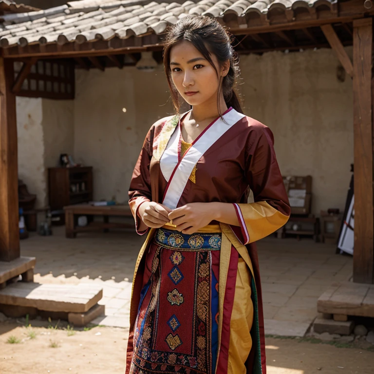 Beautiful woman, 21 years , 🇧🇹 Bhutan, cultural costumes budist