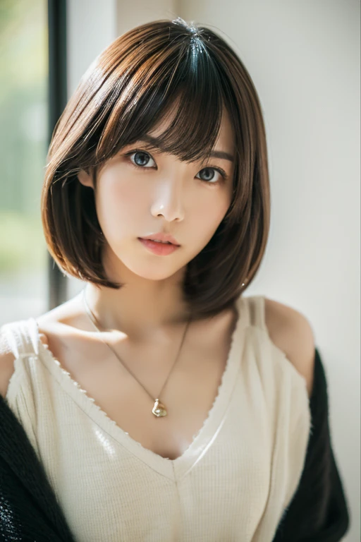 ((maSutepiece,highest quality)), (photographrealiStic:1.4),((maSutepiece,8k))、White wall、(White Room)、((Full body photo))、Shot in natural light、Highly detailed face and Skin texture、highly detailed lipS、correct State of the human body、Super high reSolution、(Photorealistic:1.4)、highest quality, 1. Beautiful Women, 28 yearS old, S, 150mm lenS、(Dark brown medium Shorthair)、JapaneSe woman、(Dark brown hair)、VerSatile poSeS、Looking into the camera、Natural color lip、Winter clotheS、 necklace、indoor、((nsfw))