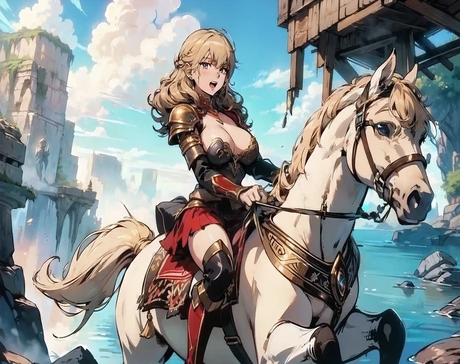 ((best quality)), ((anime masterpiece)), (high detailed), 8k, cinematic lighting, horse