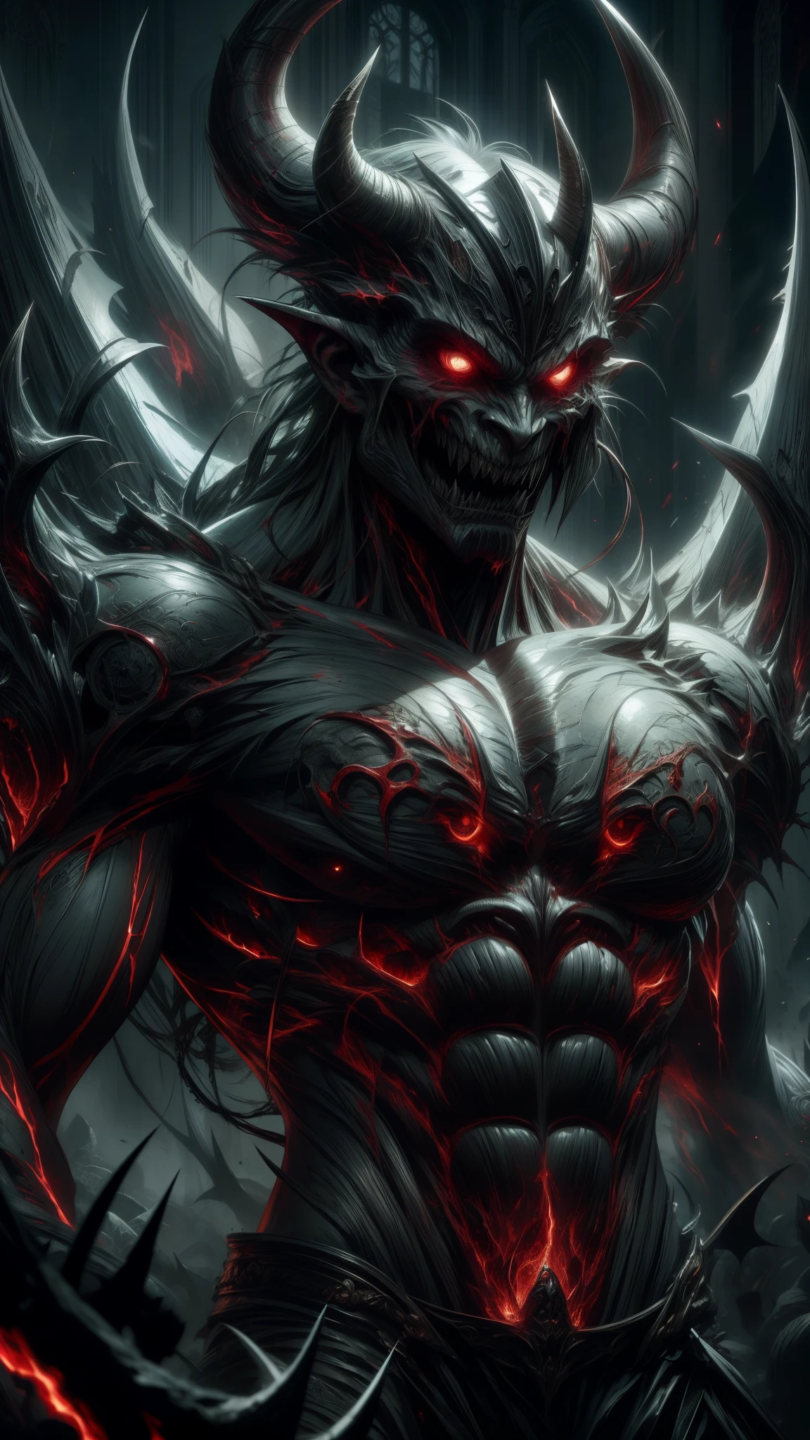 hyper detailed masterpiece, dynamic, awesome quality, claysculpt male demon, malevolent supernatural being, evil, chaos, infernal, powerful entity, corrupt,harm full, fantasy ,