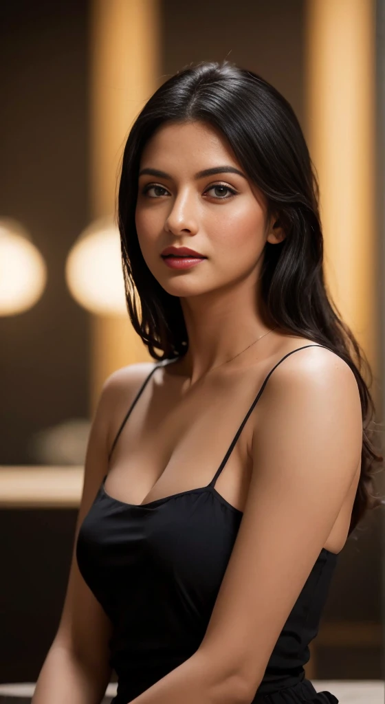 side topless portrait of A confident-looking indian woman princess with long flowing hair, hazel eyes, cute smile, big breast, deep cleavage, wearing sea green designer jewellery, Pink color dress, c-cup breast, palace background, bokeh perfect composition, hyperrealistic, super detailed, 8k, high quality, trending art, trending on artstation, sharp focus, photo shoot, intricate details, highly detailed, art by greg rutkowski