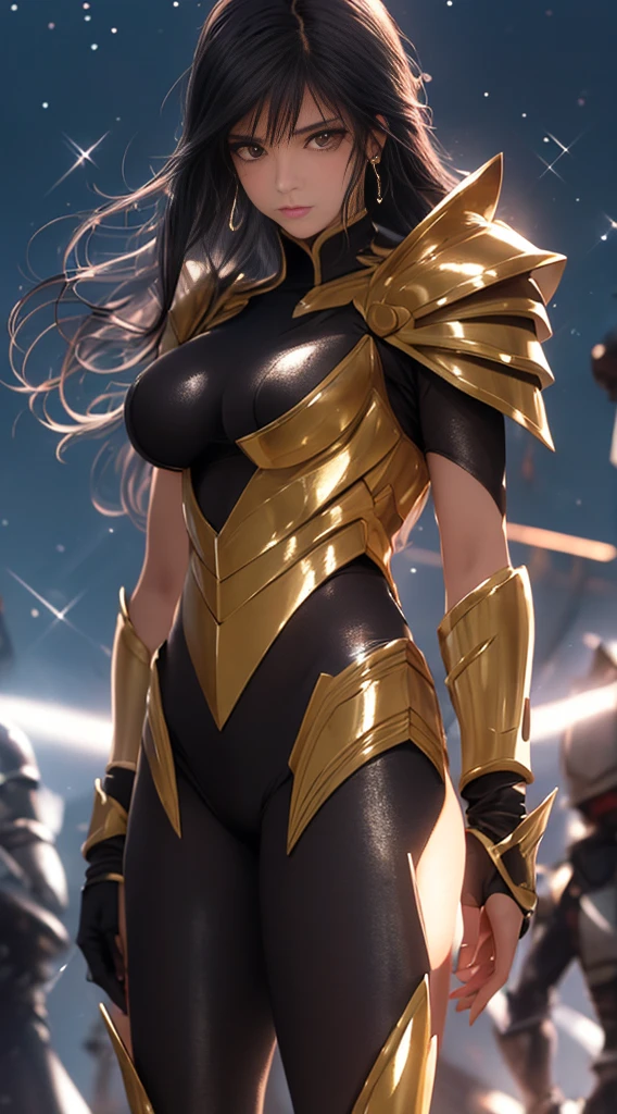 Beautiful woman with a well-defined body, role-playing using Egyptian "Lightning" troops, wearing the costume of Egyptian "Lightning" troops, big breasts, thin waist, plump buttocks