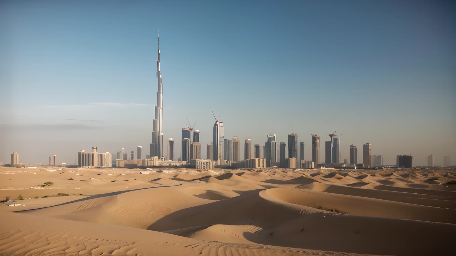 Dubai city skyline hd, with dune