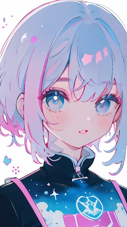 Nice ,cabelo escuro,pink lips,Vestindo uma camisa preta,Paleta pastel estilo Aurora Punk,an anime illustration of her face,gifs animados,hand drawn animation,Captivating sketches,Suave e brilhante,romantismo nebuloso,estilo superplano,Fundo branco - ar 1:1 - New expression of 5 styles - 50,decote,(seios grandes,The straps slip)