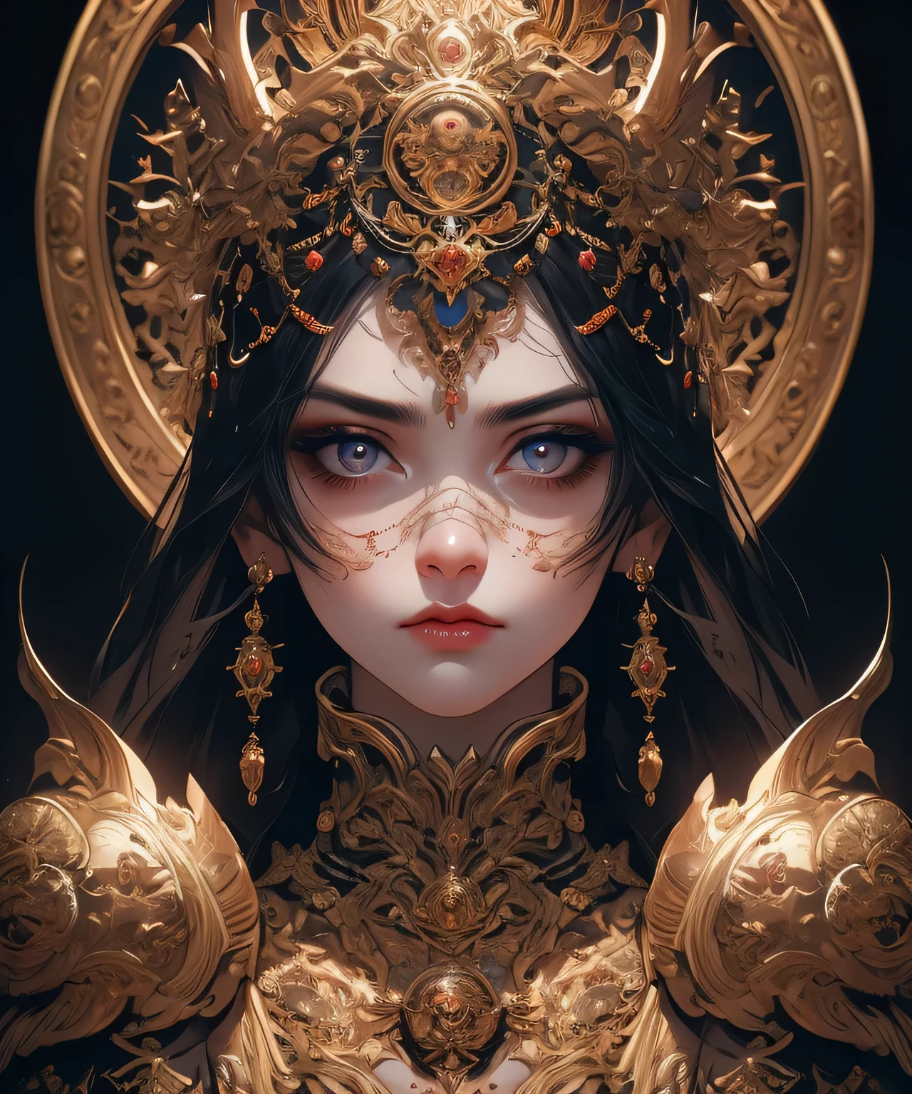 3D young and handsome((Male aristocracy))Close-up - portrait with a crown,Wear a ram skull。Beautiful and complex Japanese crow, Fox mask and breadcrumbs Japanese kimono。a betta fish, jellyfish pheonix, Bio-luminescence, Plasma, icey, Eau, ventania, organism, Wu Ya and WLOP and works by Bippel and Greg Rutkovsky, creature00d, (Amber theme:0.7), mtu, mathematician,