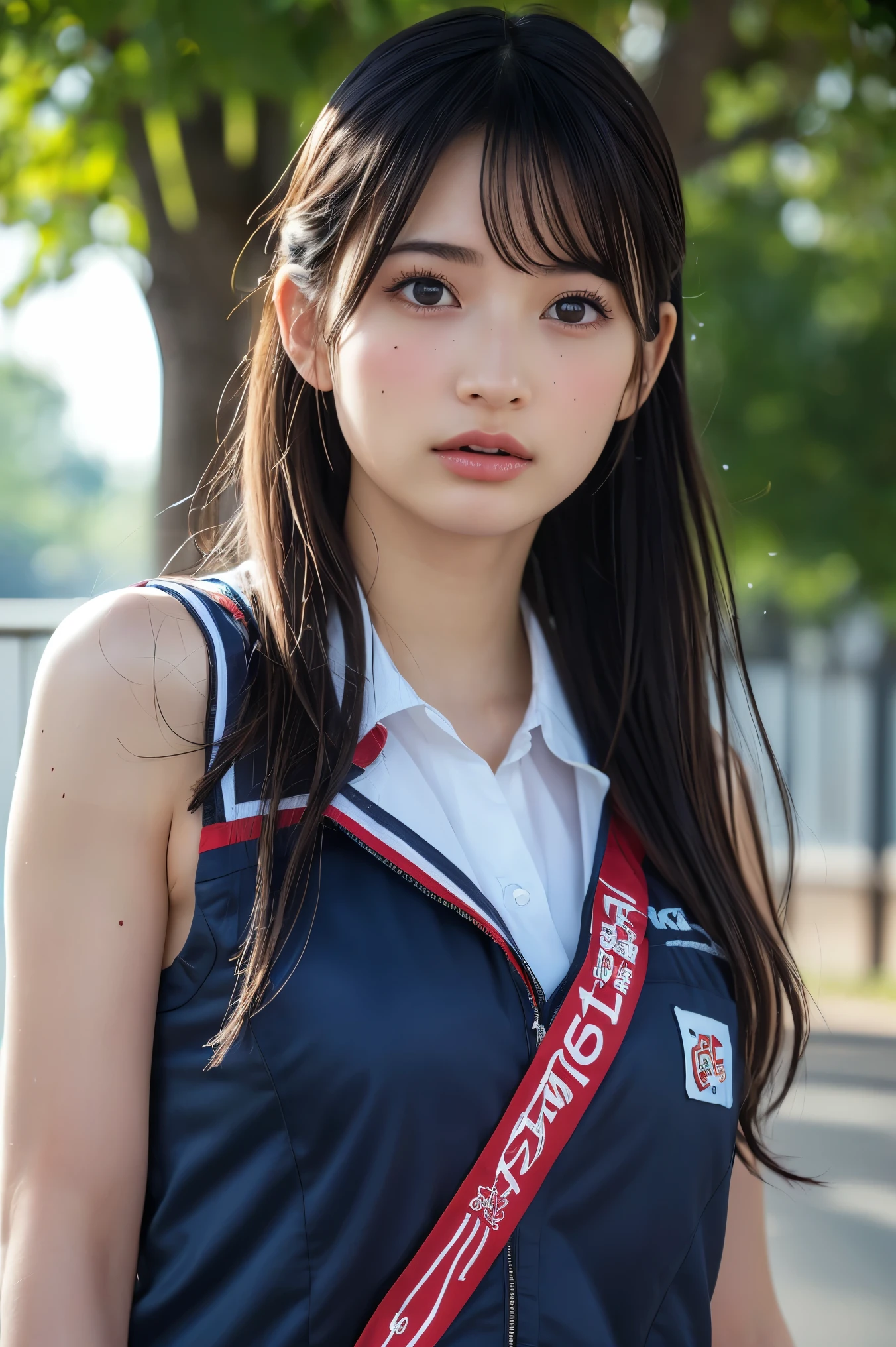 (8k, RAW Photos,highest quality, High resolution:1.1), (Ultra-realistic:1.4),(Realistic, Realistic:1.3),The Beauty of Japan、Rhythmic gymnastics club、Rhythmic Gymnastics Uniform、((Upper Body:1.3))