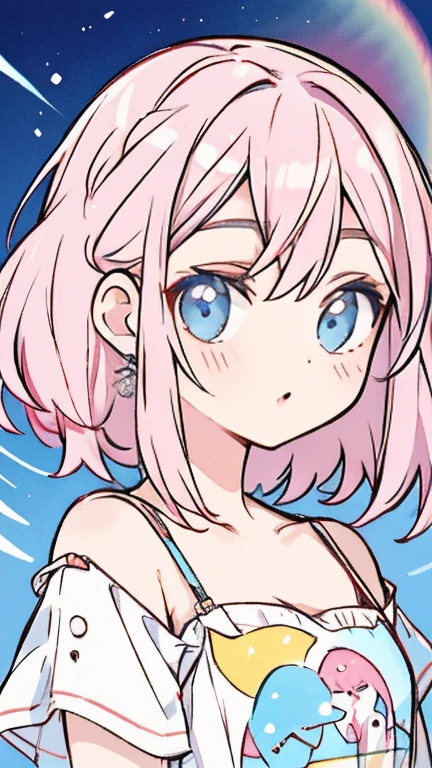 Nice ,cabelo escuro,pink lips,Vestindo uma camisa preta,Paleta pastel estilo Aurora Punk,an anime illustration of her face,gifs animados,hand drawn animation,Captivating sketches,Suave e brilhante,romantismo nebuloso,estilo superplano,Fundo branco - ar 1:1 - New expression of 5 styles - 50,decote,(seios grandes,The straps slip)