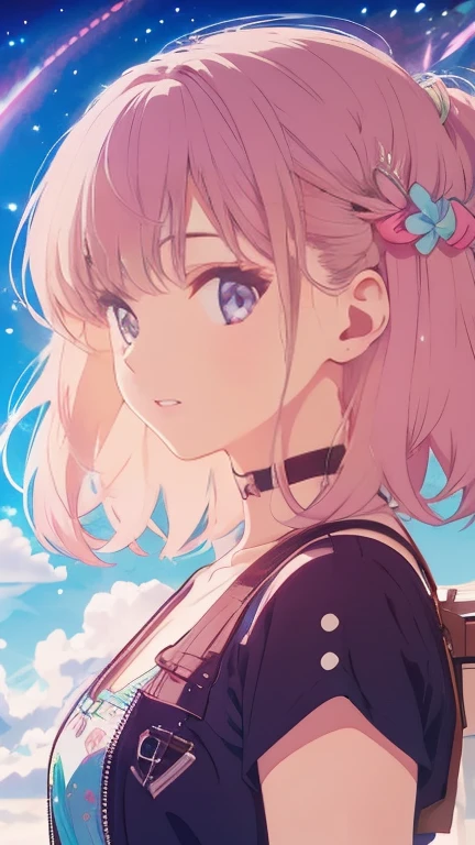 Nice ,cabelo escuro,pink lips,Vestindo uma camisa preta,Paleta pastel estilo Aurora Punk,an anime illustration of her face,gifs animados,hand drawn animation,Captivating sketches,Suave e brilhante,romantismo nebuloso,estilo superplano,Fundo branco - ar 1:1 - New expression of 5 styles - 50,decote,(seios grandes,The straps slip)
