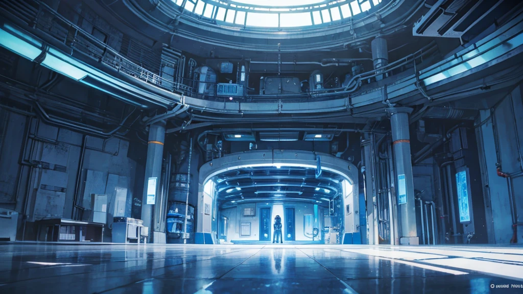(masterpiece), best quality, utra detailed, anime background, underground facility, modern laboratory, blue tone