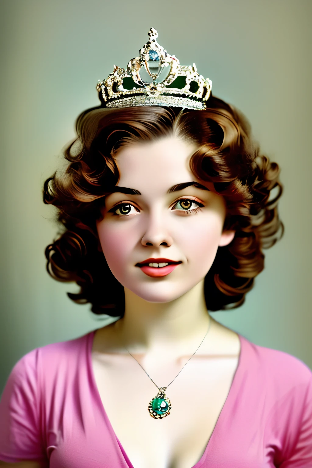 a close up of a woman wearing a tiara and a necklace, a beautiful victorian woman, 1900’s photo”, victorian lady, early 1 9 0 0's, art nouveau portrait, victorian female portrait, vintage closeup photograph, hand - tinted, vintage photograph, vintage old photo, 1 9 1 0 s style, victorian photo, vintage postcard, vintage color photo