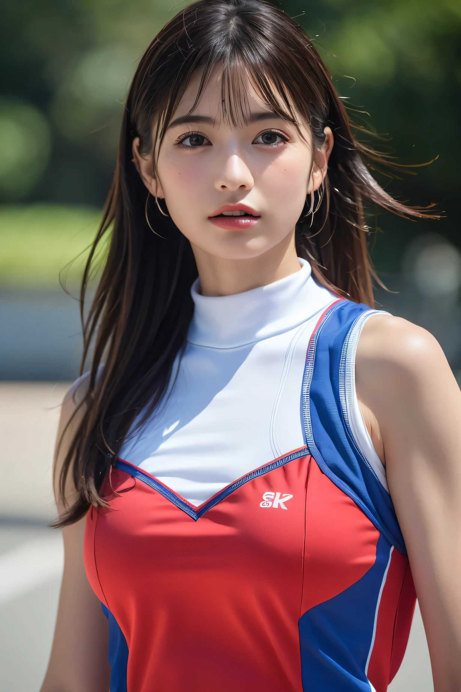 (8k, RAW Photos,highest quality, High resolution:1.1), (Ultra-realistic:1.4),(Realistic, Realistic:1.3),The Beauty of Japan、Rhythmic gymnastics club、Rhythmic Gymnastics Uniform、((Upper Body:1.3))