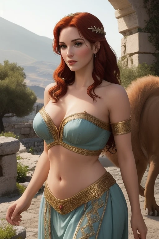 Triss Merigold longhair as Greek goddess Aphrodite large beasts