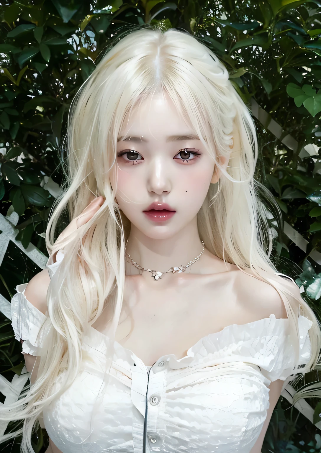 Best quality, masterpiece, ultra high res, (photorealistic:1.4), raw photo, 1girl, inside cafe, looking at viewer, long hair, pale skin, half body