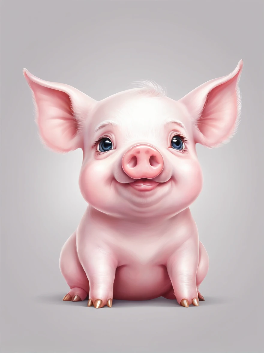 vector design of cute pig for coloring book