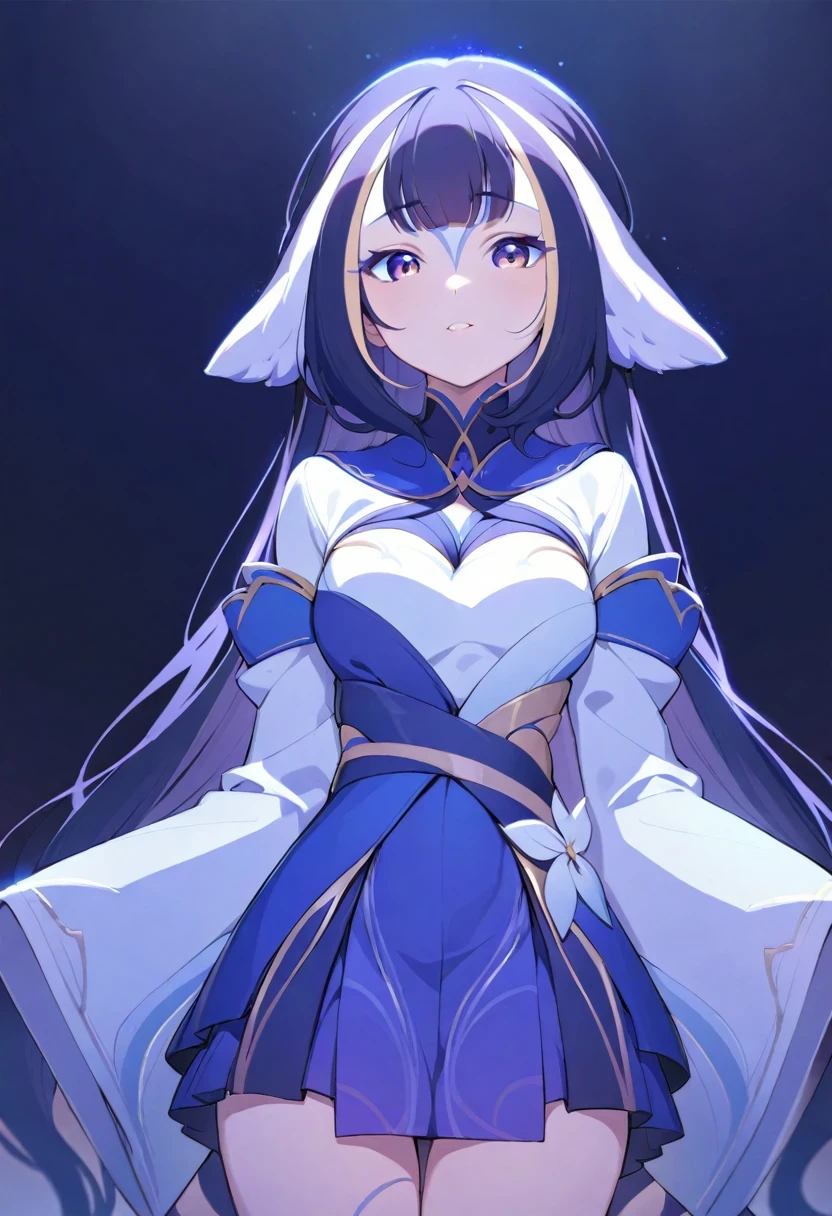 (shylily/(Twich/):1.5),(masterpiece:1.2),(best quality:1.2),pixiv,purple skirt,
1 Girl, long hair, skirt, Solitary, White background, very long hair, Star (symbol), Simple background, whole body, white skirt, permanent, Keep, Hair accessories, Long sleeve, curls, Bangs, Separate sleeves, looking at the audience, Sleeves extend beyond wrists, Jewelry,