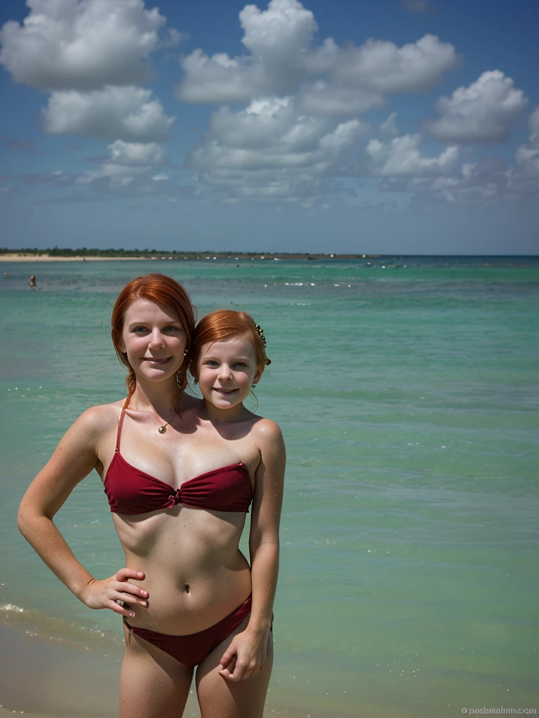 2heads, two headed girl, (one head adult:1.5), (one head child:1.5), (redhead:1.2)