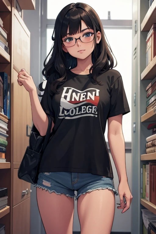 21-year-old college babe, nerdy and cool