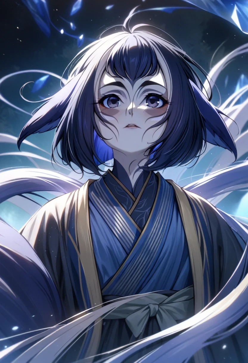 (shylily/(Twich/):1.5),(masterpiece:1.2),(best quality:1.2),，Hanfu，，Hair accessories，silk，Blue clothes，Ribbon，look up，look up，Costumes，wind，man，black eyes，hand，Bangs，Long sleeve，Costumes，Hanfu，，（ wind vortex magic:1.0), Viewer, Solitary, Upper Body, Detailed background, Close-up, Delicate face, (Gothic dark age theme:1.1), , dynamic posing, Earth themed clothing，Flutter，Magic floating particles，crystal glass，（Shallow water：0.7），Epic, ethereal atmosphere，updraft，portrait