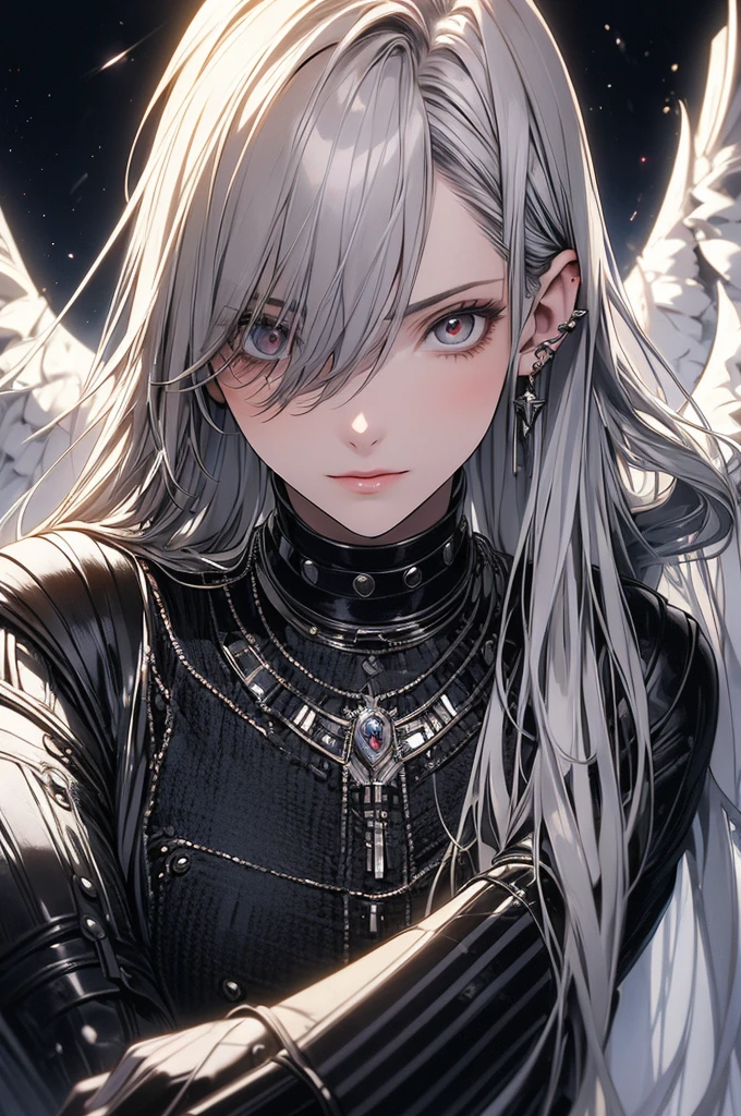 ((masterpiece, highest quality)),Ultra-high resolution, (realism: 1.4),Best illustrations,Line art,Very condensed adult female,Wild adult woman fighting enemies,Delicate and beautiful features,Long, narrow eyes,Sharp face,A garment with extremely detailed wrinkles,A firm expression,Clear face,Silver Hair,Wolf ears,Fantasy,The background is a full moon and wilderness,wide aperture,Unreal 5,Scattered beneath the surface,Anatomically correct,Low angle full body shot